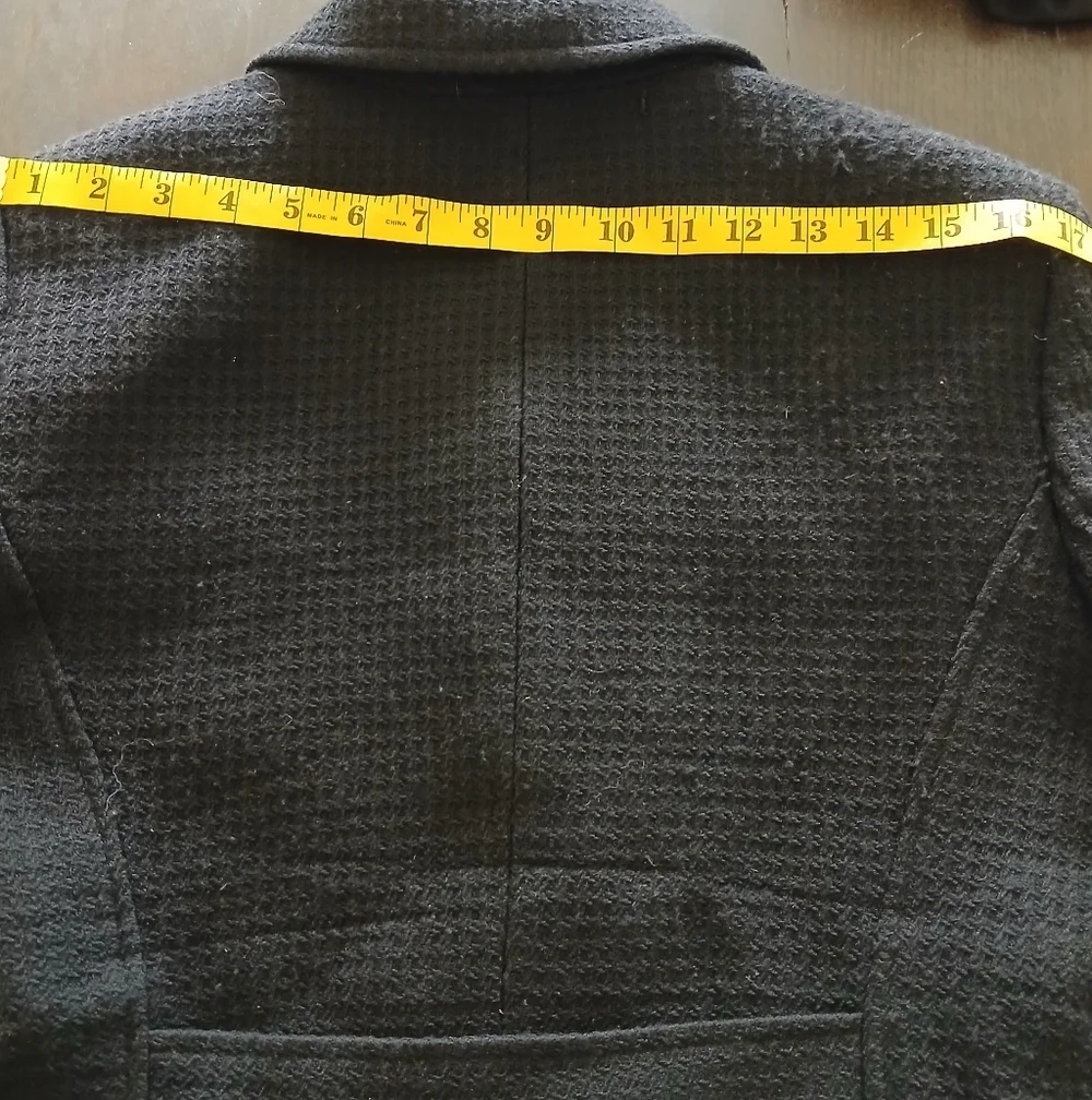 Vintage Black 100% Wool Button Down Blazer Jacket Lined Size:10 - Picture 3 of 11